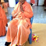 Rev. Ajayaprana Mataji after initiating spiritual seekers
