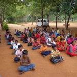 Students who attended the test at Kabbigere village